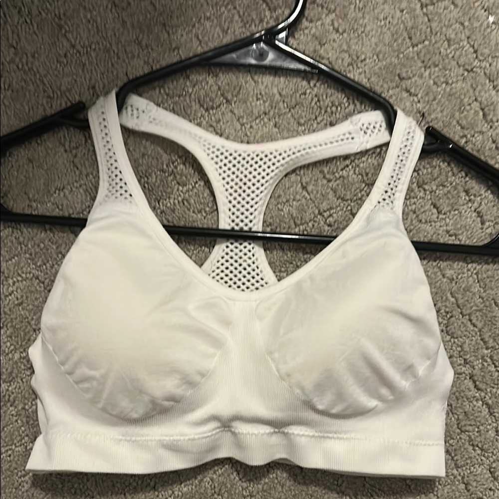 Women's White Racerback Sports Bra